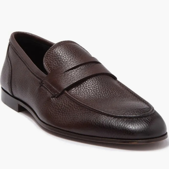 To Boot New York Dark Brown DeVille Leather Slip-On Loafers...Size 13